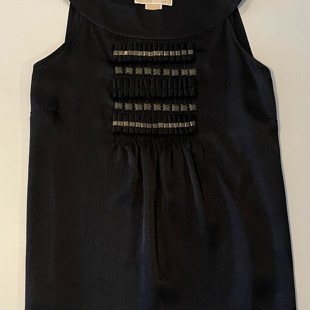 Michael Kors, black silk embellished camisole